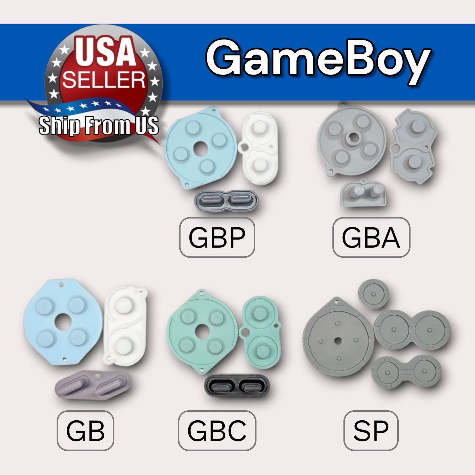 Gameboy | Rubber Conductive Membrane Silicone Button Pads Sets GB GBP GBC GBA SP