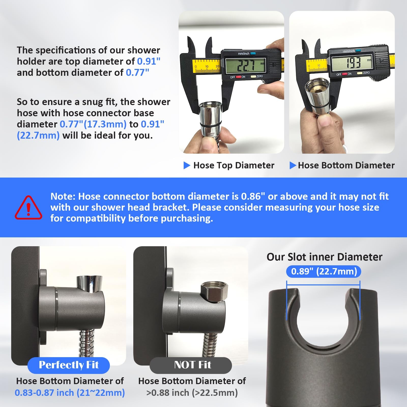 Shower Slide Bar with Height and Angle Adjustable Handheld Shower Head Holder...