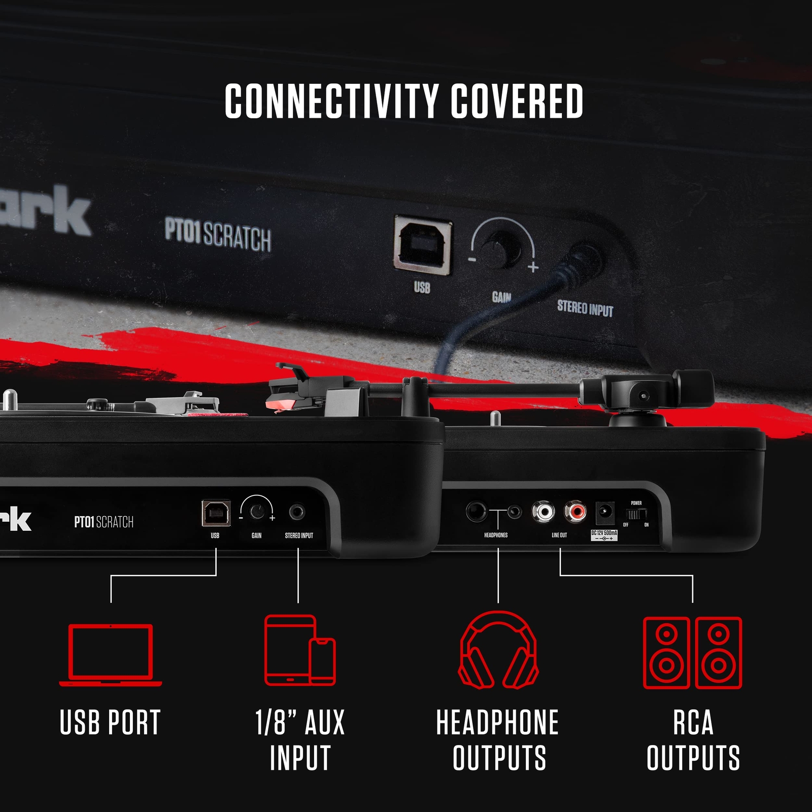 Numark PT01 Scratch | DJ Turntable for Portablists With User Replaceable