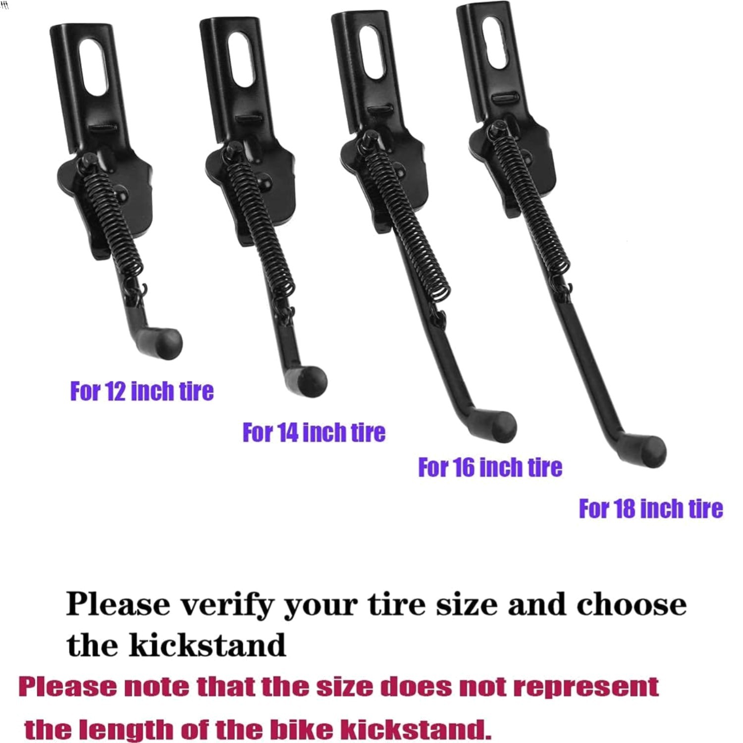 Child-Friendly Black Kickstand for 12-18 Inch Mountain/Road Bikes - Easy Install