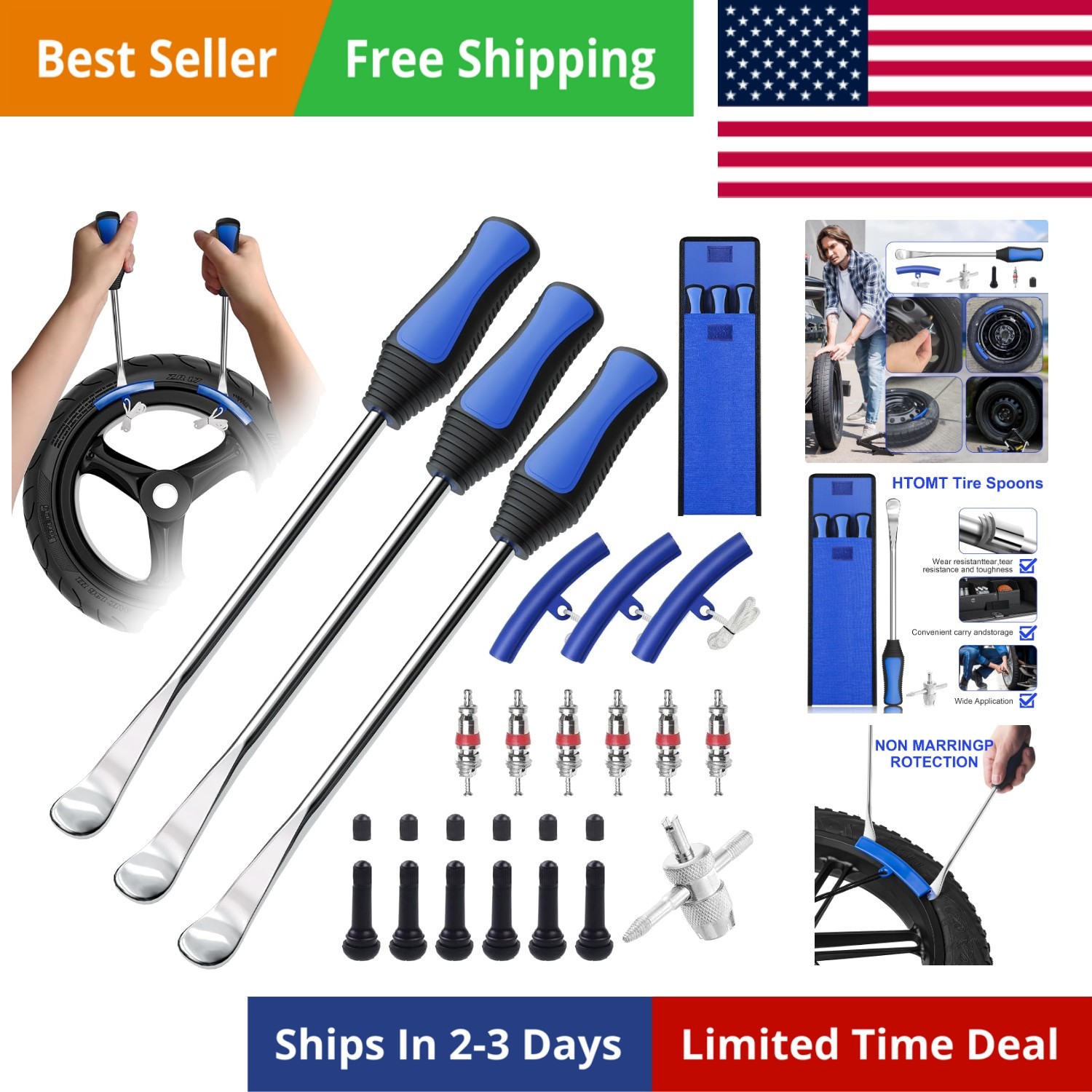 11.5" Kit, 26pcs Tire Changing Tool for Motorcycle Dirt Bike Lawn Tractor Bic...