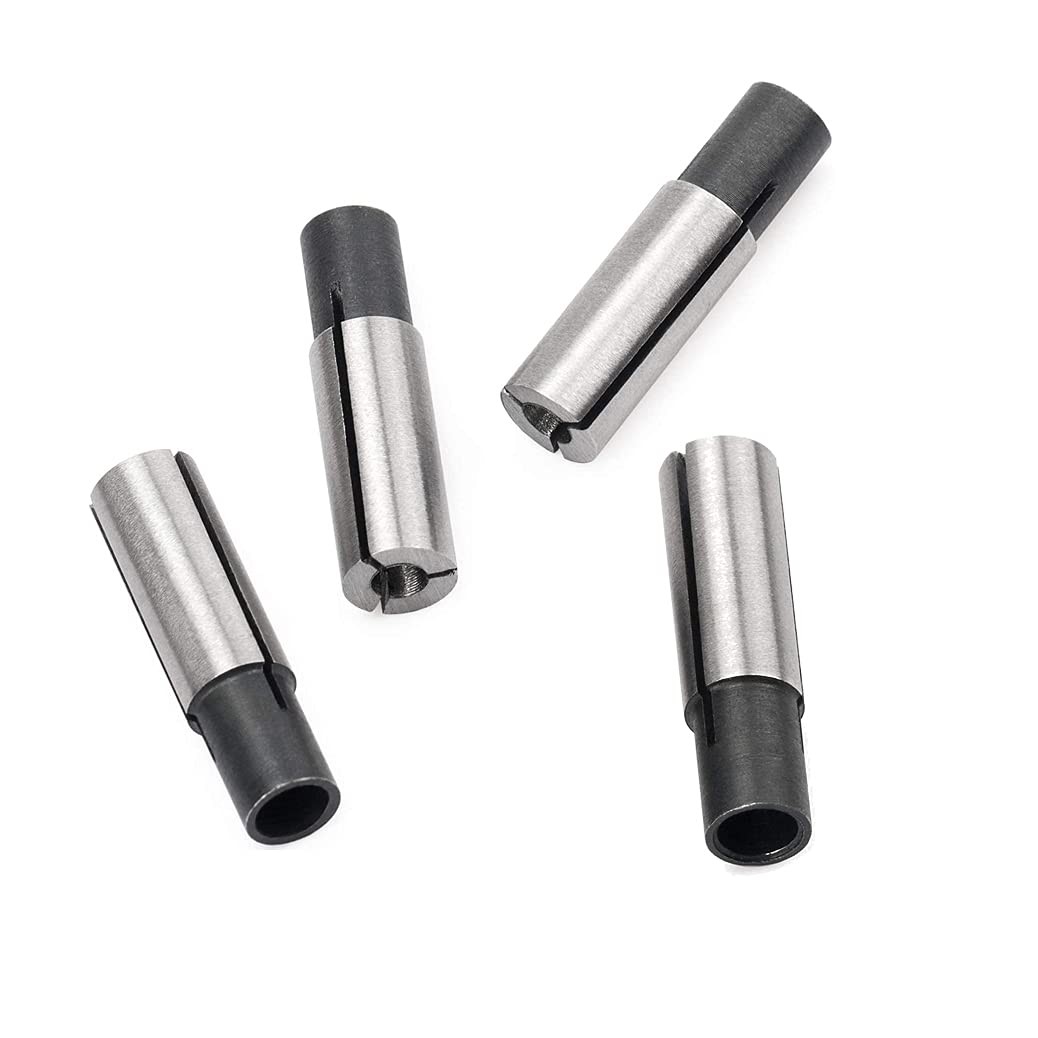 4 Pieces High-Carbon Steel Collet Die Grinder Chuck Driver Adapter 1/4" to 1/8"