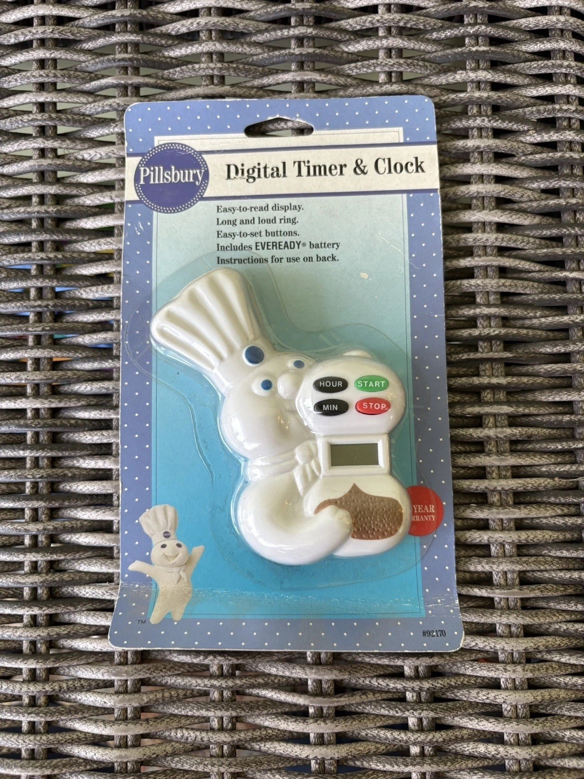 New Sealed Vintage 90’s Pillsbury Doughboy Digital Timer & Clock Flaws