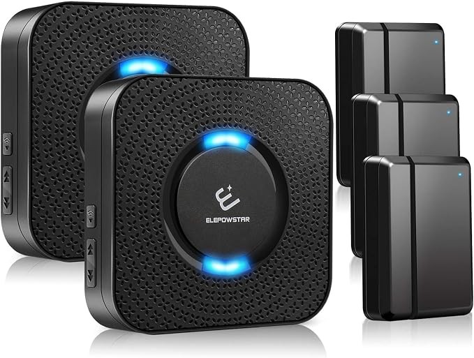 Wireless Door Chime 600ft 58 Chimes with 2 Receivers & 3 Door Sensors