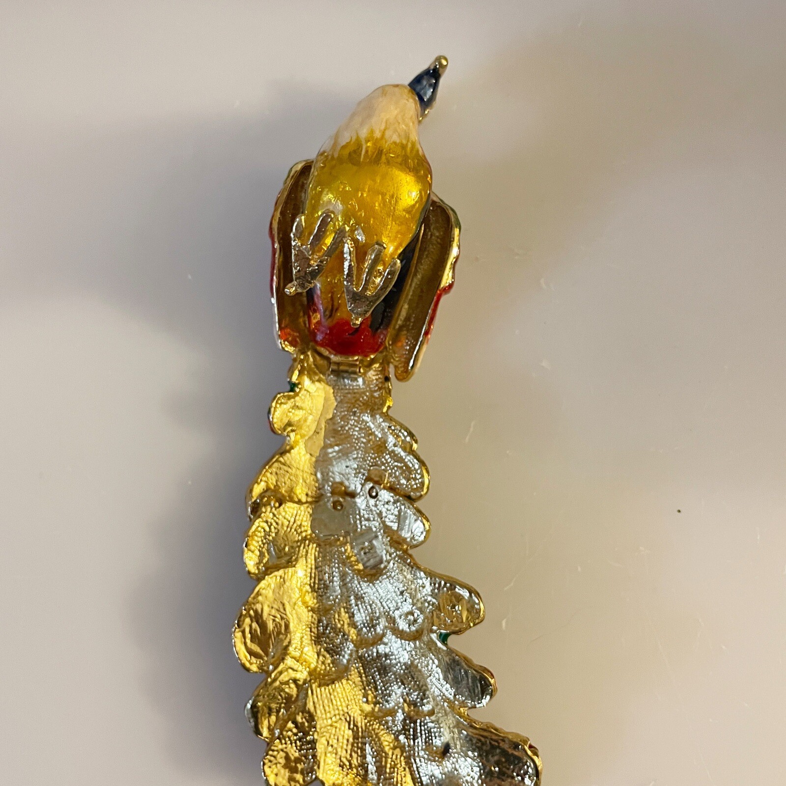 Enameled Peacock Trinket Box With Crystals No Box