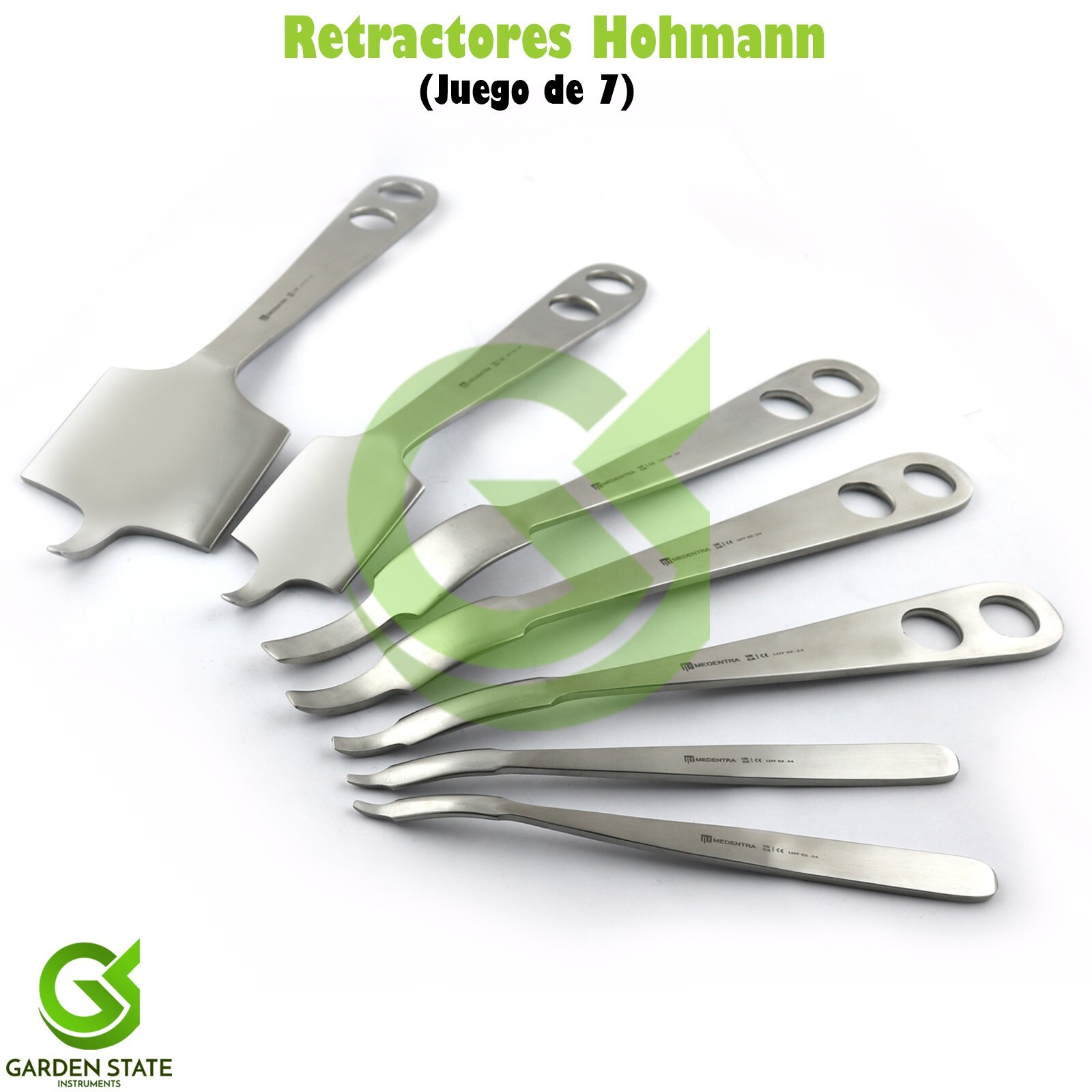 Juego de 7 retractores Hohman Retractor  instrumentos quirúrgicos ortopédicos
