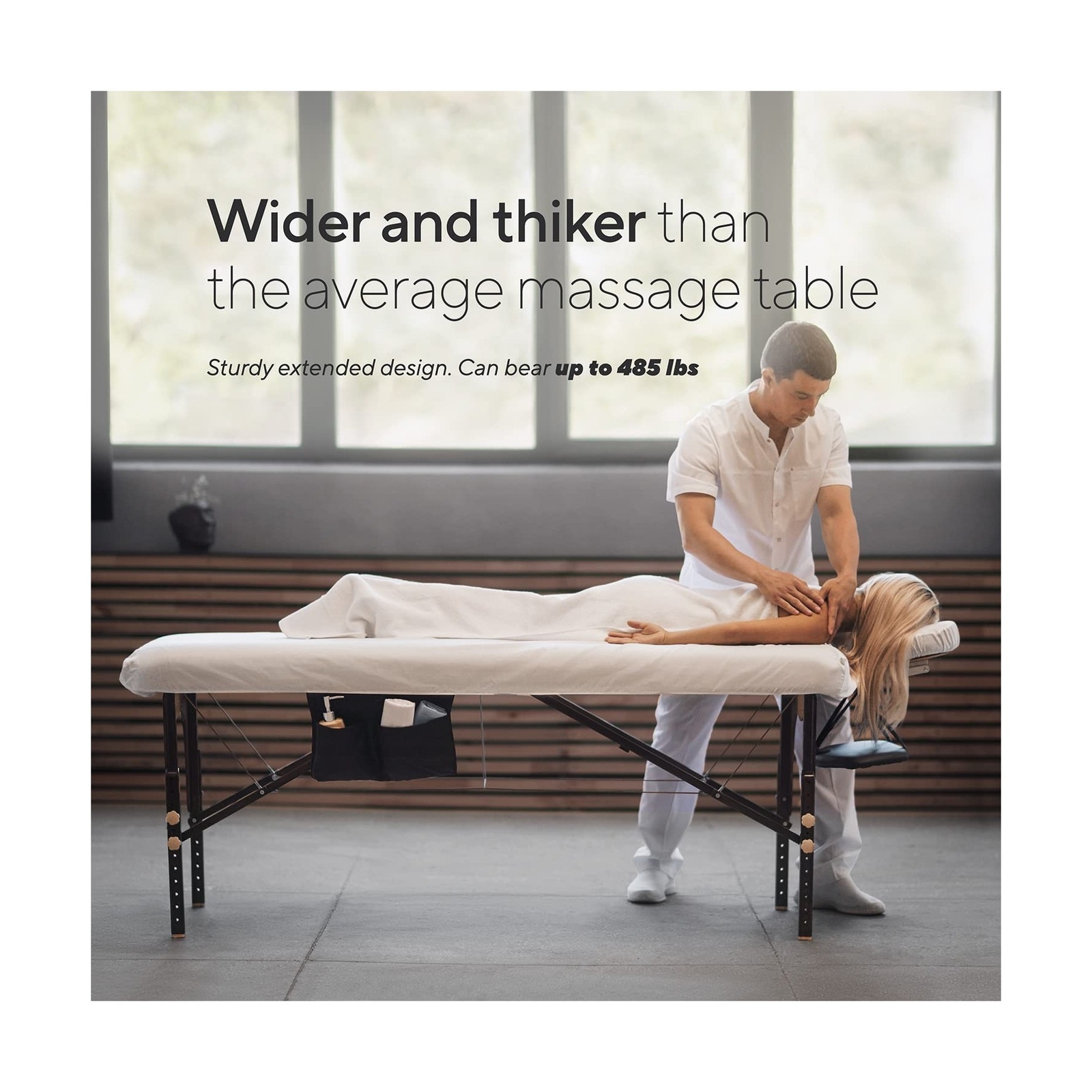 Luxton Premium Memory Foam Massage Table - Rolling Travel Case, Washable Shee...