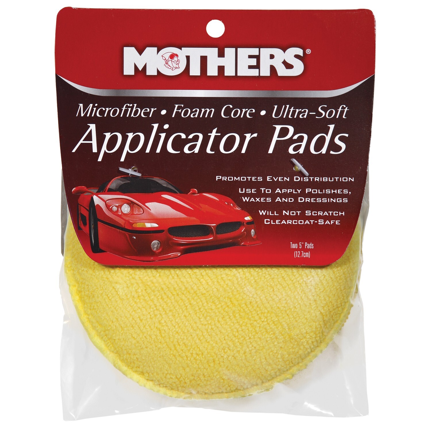 Mothers 156500 4 Pack Microfiber Applicator pads-Car Wash, Polish, Wax, Detail
