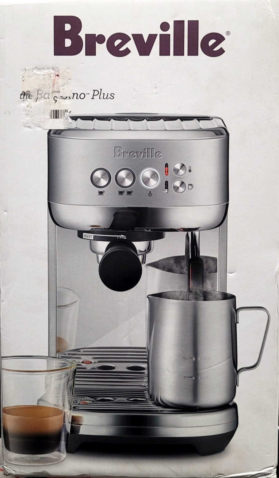 Breville BES500BSS1BUS1 Bambino Plus Compact Espresso Machine/Maker Stainles NEW