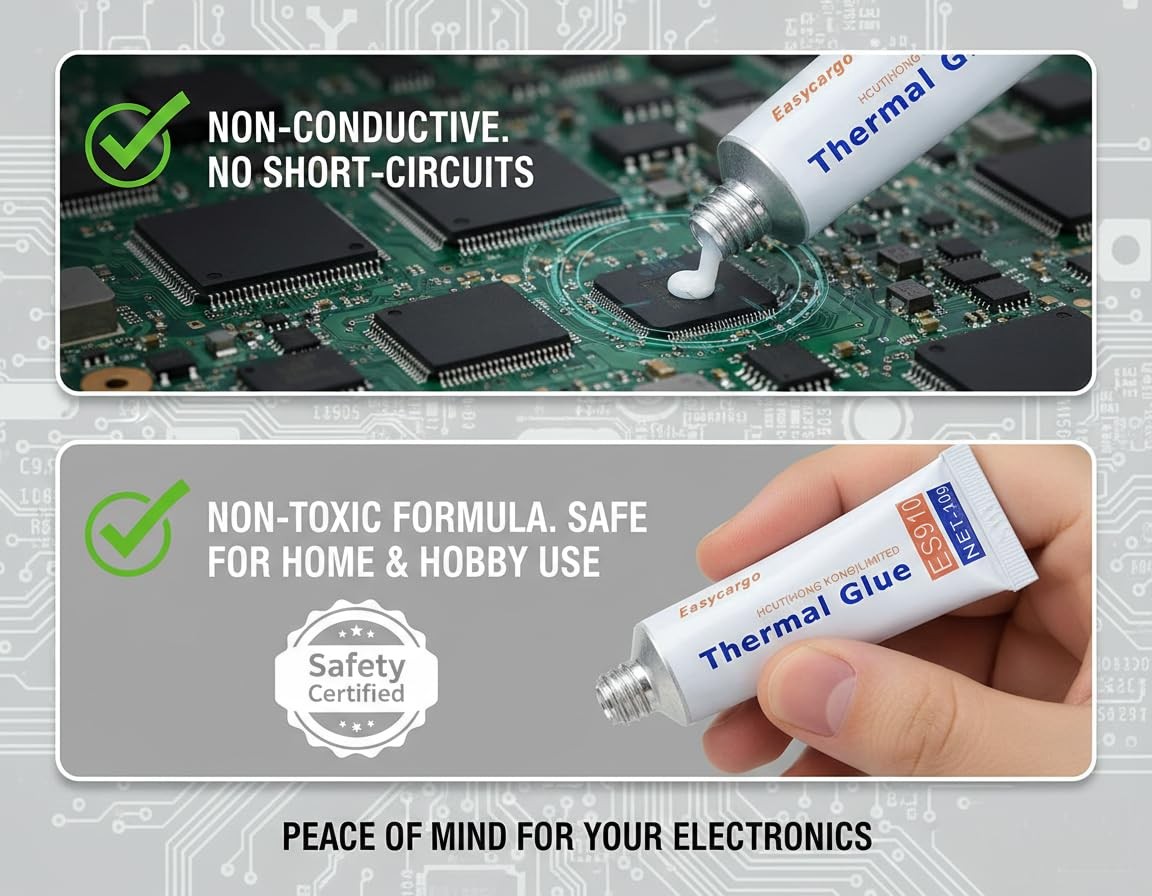 Easycargo 10g Thermal Glue, Silicone Conductive 1 pack, 1-pack