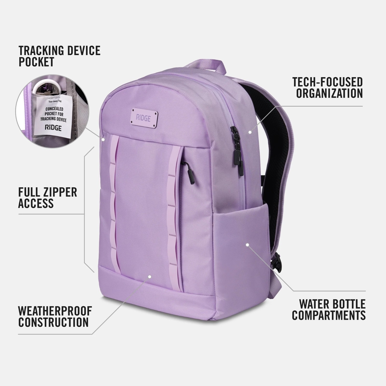 RIDGE COMMUTER BACKPACK in LAVANDER BALLISTIC NYLON 18L