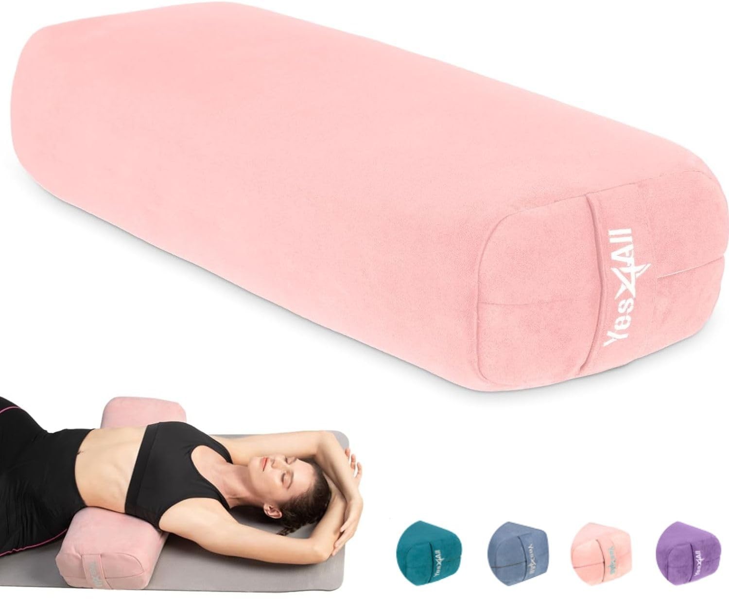 Yes4All Triple-Layer Sponge Yoga Bolster Pillow - Restorative Yoga Meditation