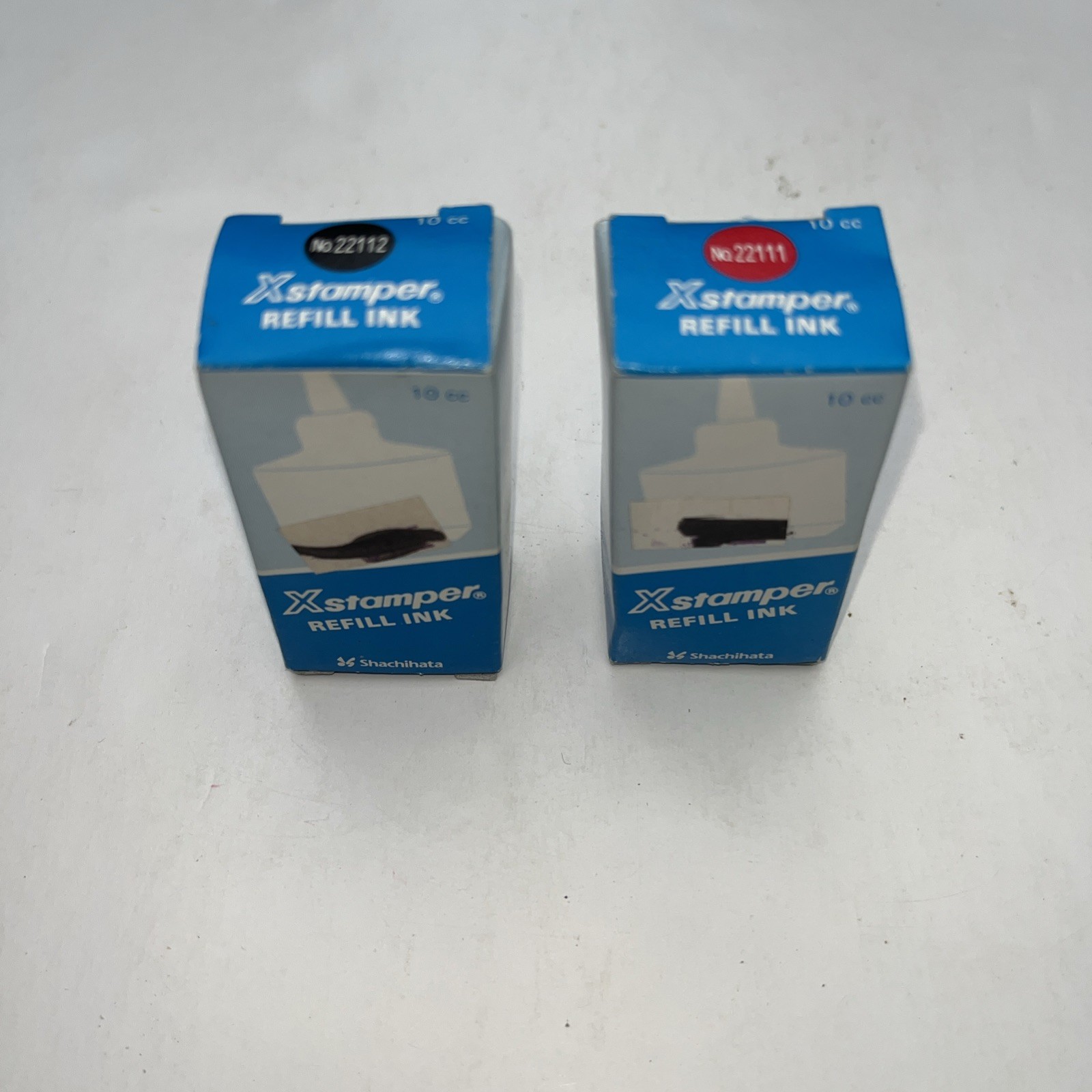 Xstamper Refill Ink for Xstamper Stamps, 10 mL Bottle, Red 22111 And Black 22112