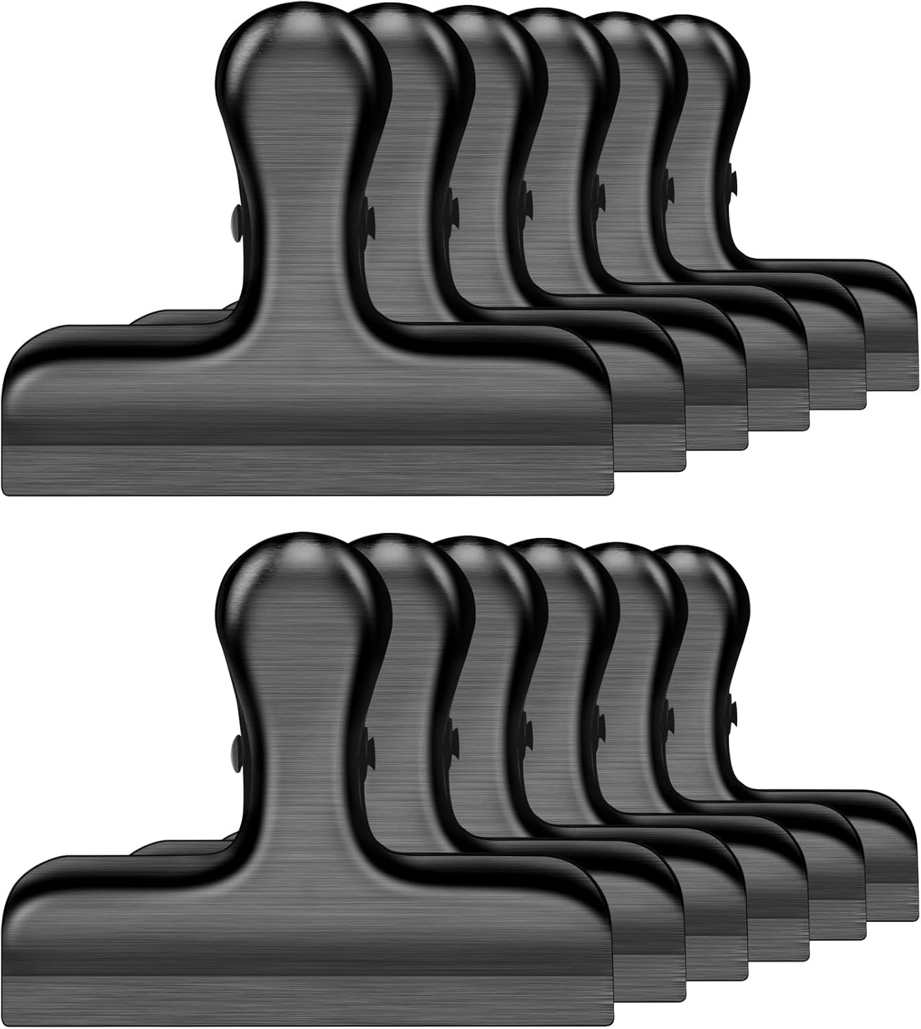 12 Packs Metal Black Chip Clips, Heavy Duty Clips Bag 12 Pack,