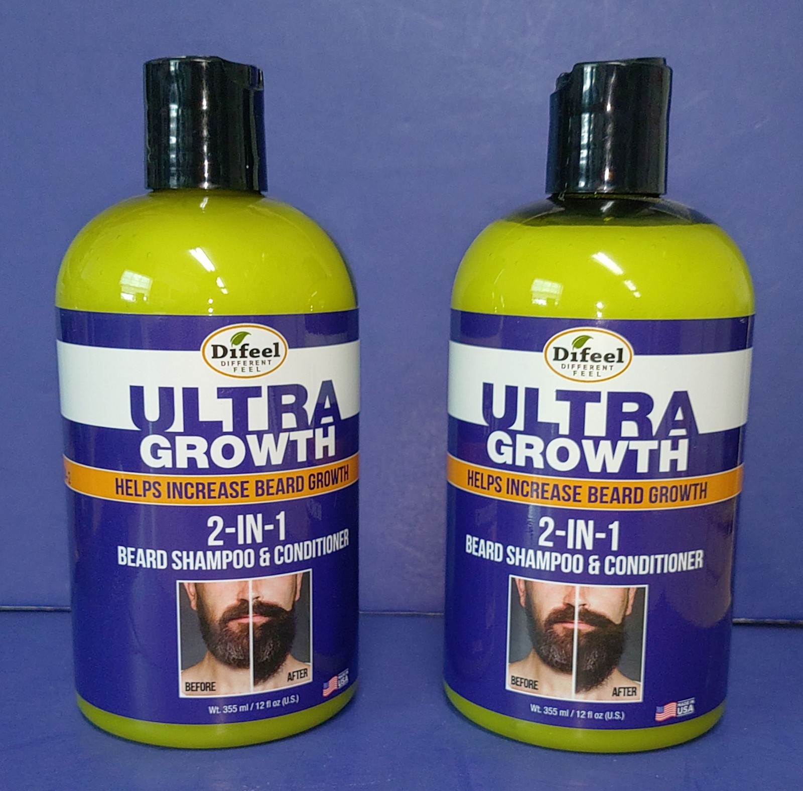 Difeel Ultra Growth 2-in-1 Beard Shampoo & Conditioner 12 oz ( 2 Pack )