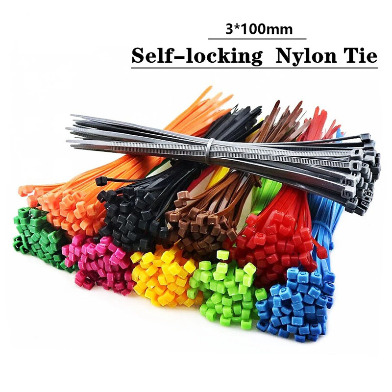 Nylon Cable Zip Ties Self-Locking Cable Wire Resitance Tie Wrap Supply 100Pcs