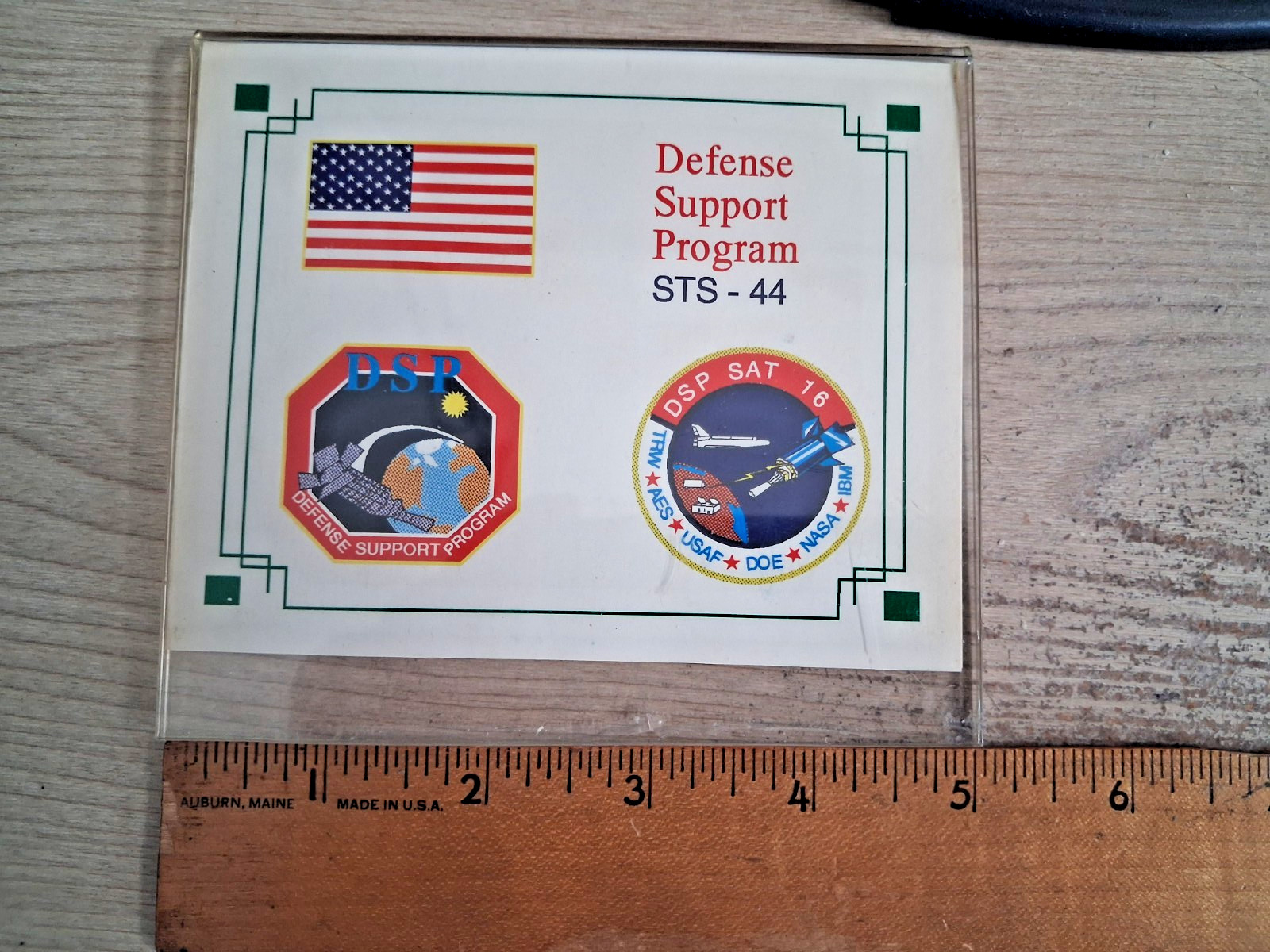 Vintage TRW Space Shuttle Atlantis Flight STS-44 Memorabilia Card FROM ORBIT