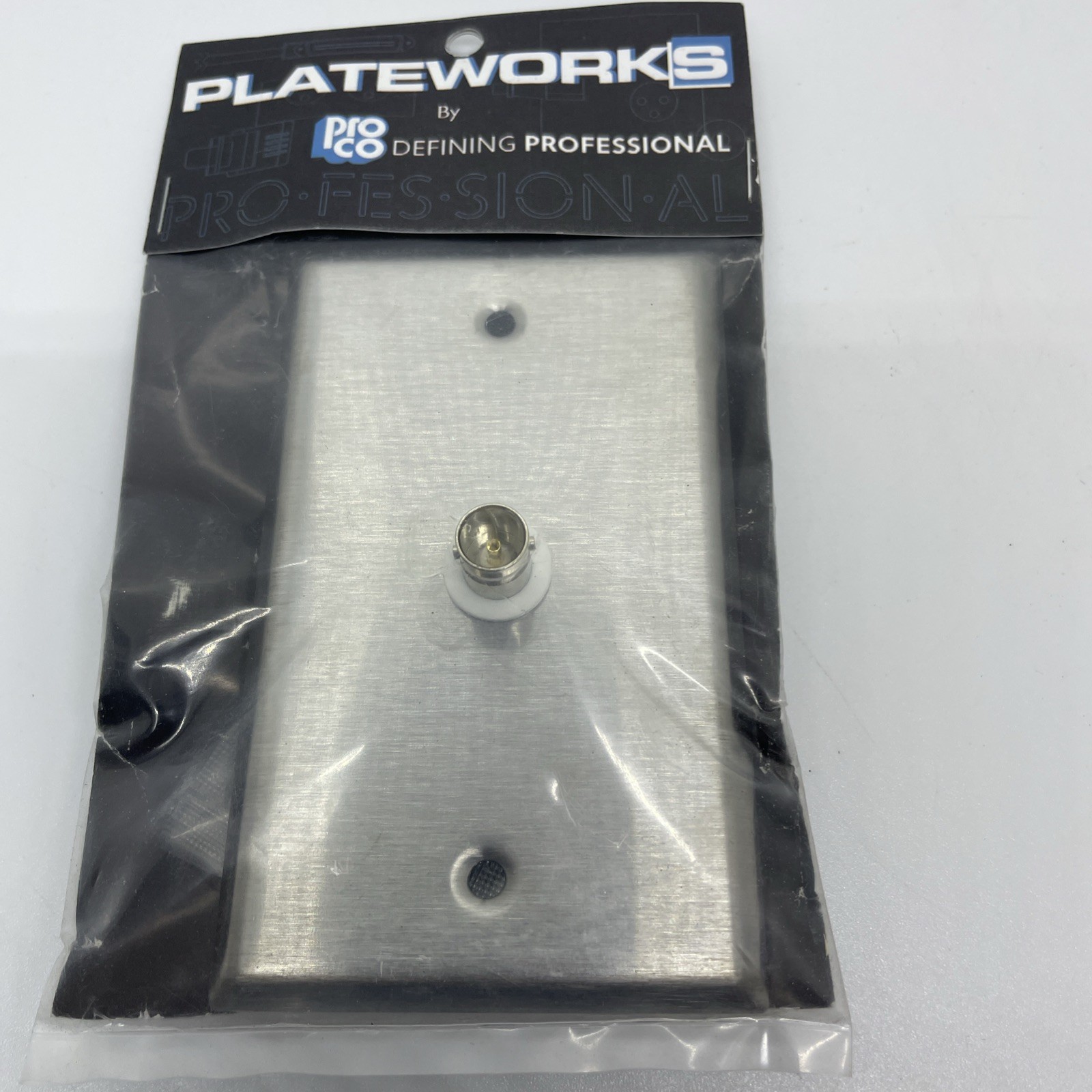 ProCo SP-1BNC Single Gang Wallplate w  BNC F-F Bulkhead Stainless Steel Sealed