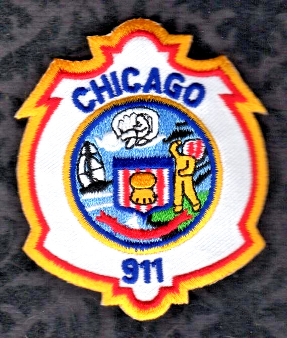 Chicago Illinois 911 Dispatch Patch = 2-3/8" x 3" -- 100%  Guaranteed Authentic