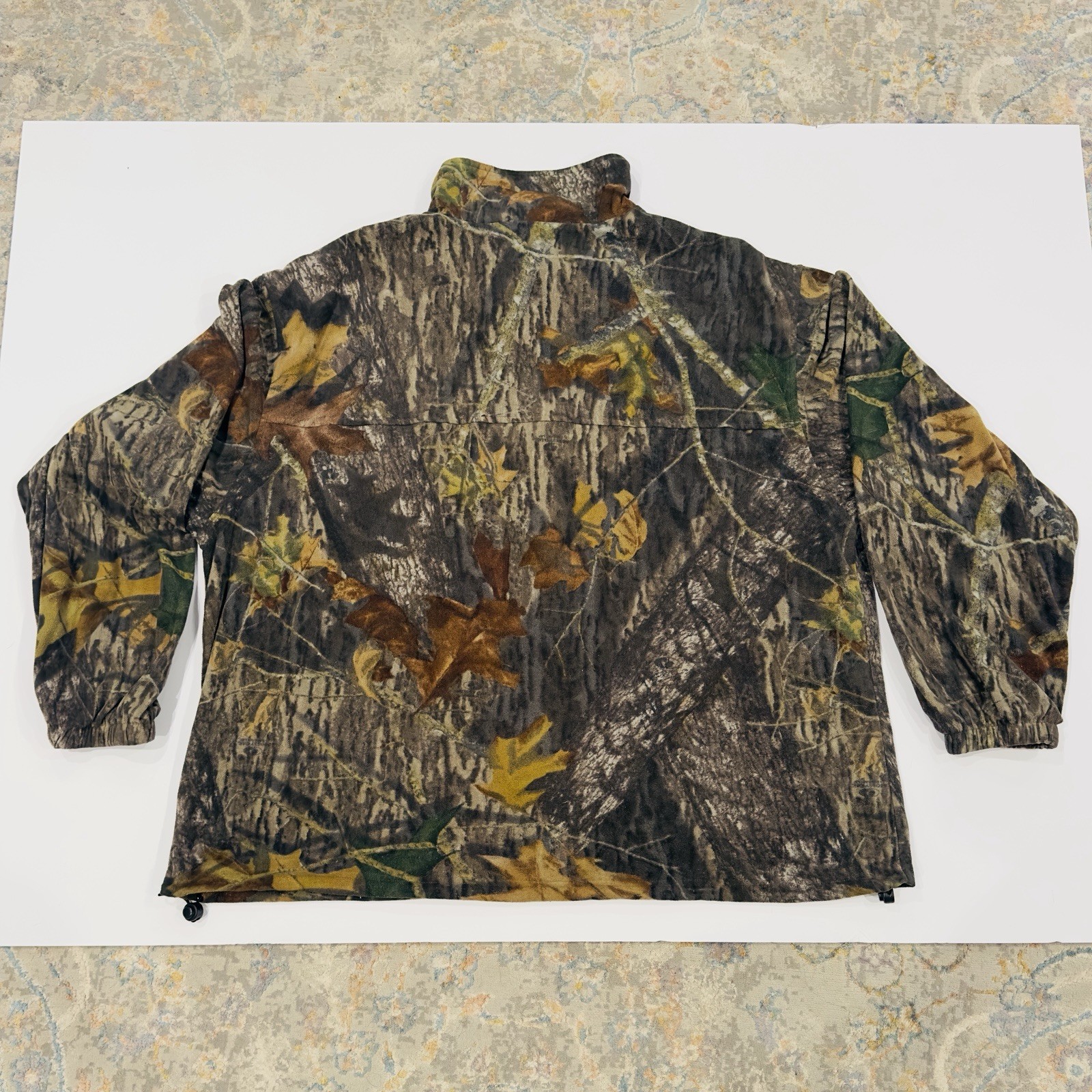 Vintage Mossy Oak Field Staff Jacket Men 2XLarge Camo Fleece Hunting Full Zip