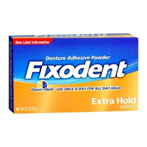 2 Pack Fixodent Denture Adhesive Powder Extra Hold 2.70Oz Each