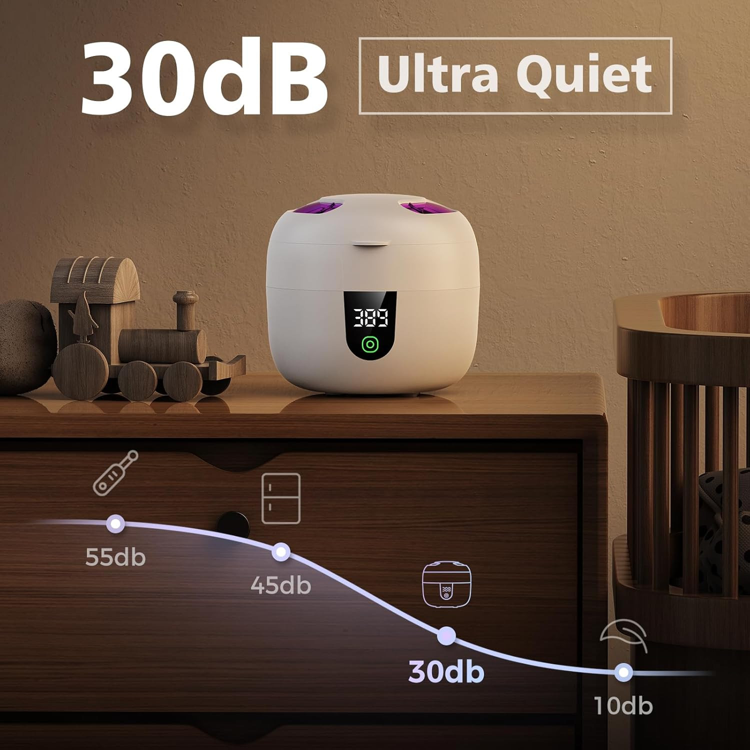 Ultrasonic Retainer Cleaner 45kHz 180ml Waterproof Digital Timer