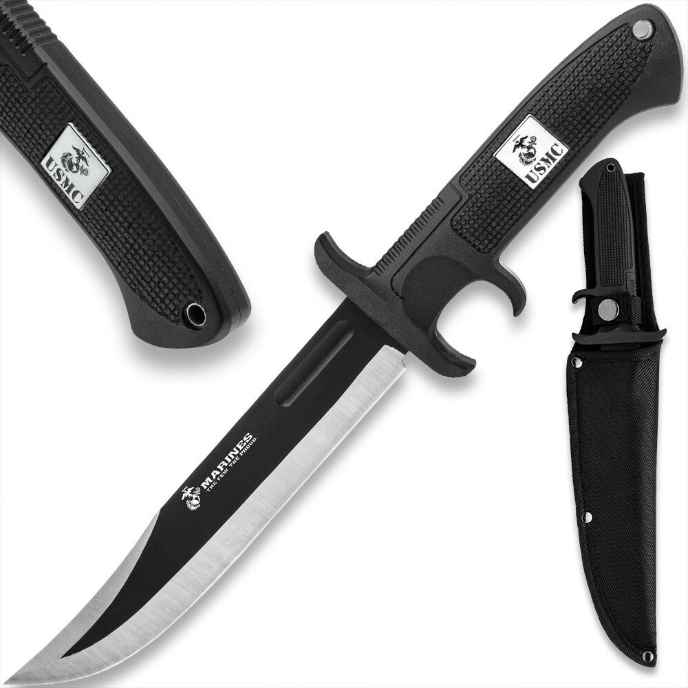 USMC Survivor's Edge Mission Knife with Sheath | Sub Hilt Design | 13 1/2"