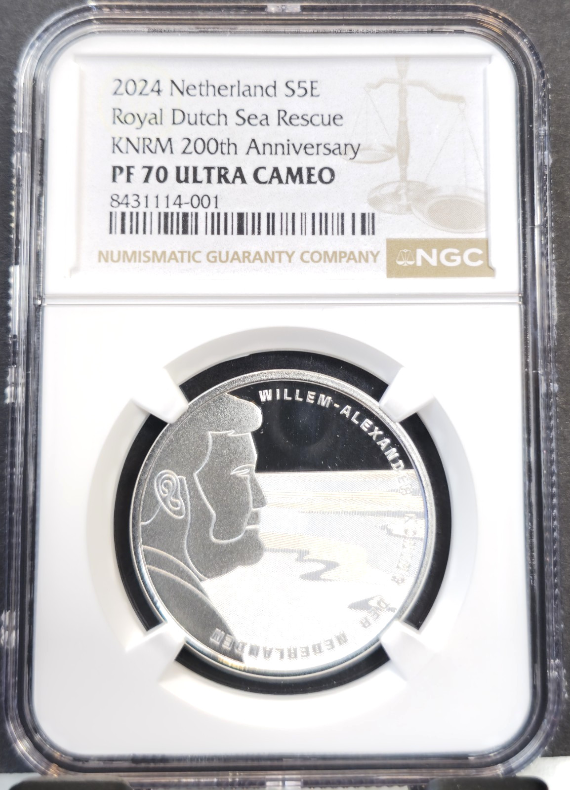 2024 NETHERLANDS SILVER 5 EURO ROYAL DUTCH SEA RESCUE NGC PF 70 ULTRA CAMEO RARE
