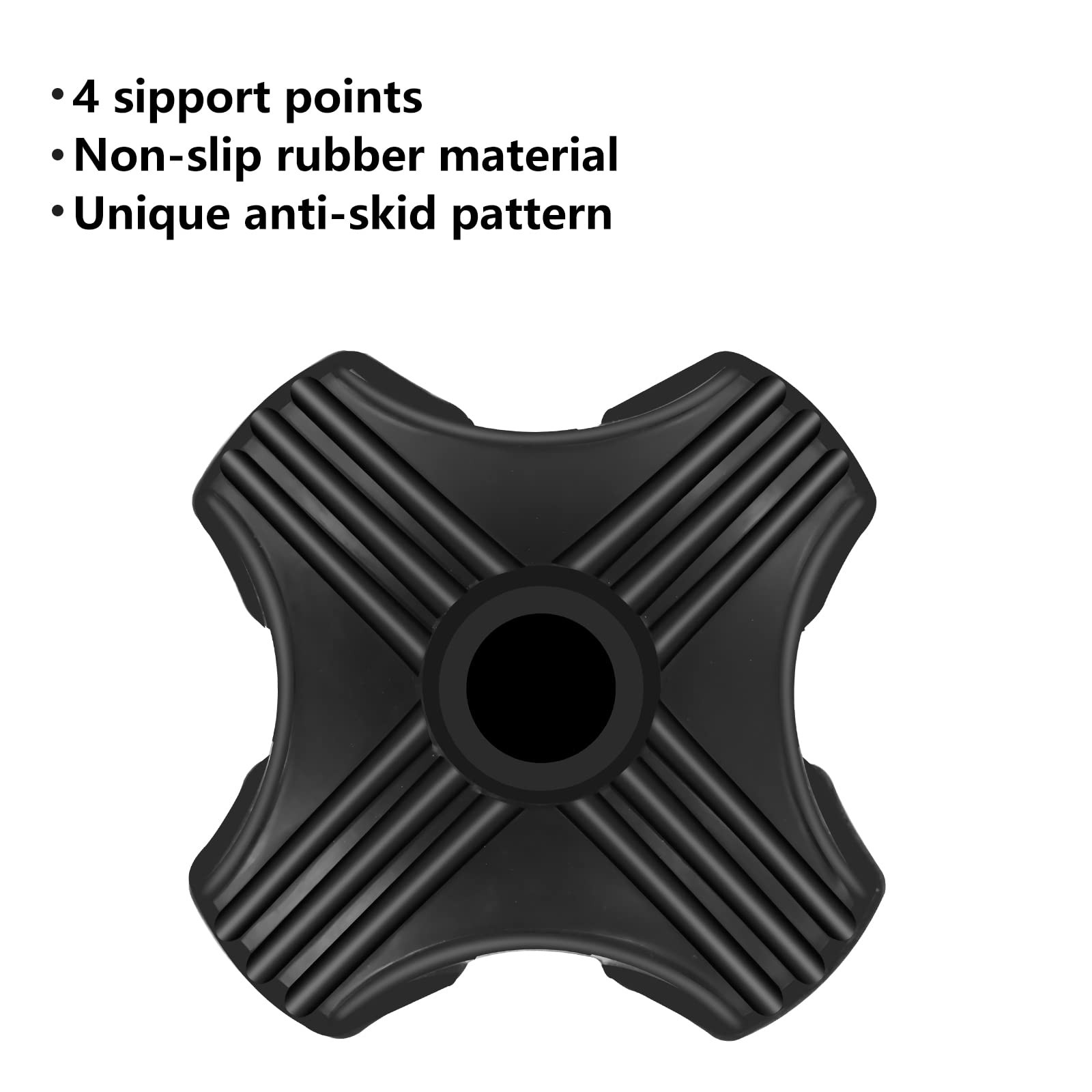 3/4 Inch Self Standing Quad Rubber Base Cane Tip Replacement for Most Canes