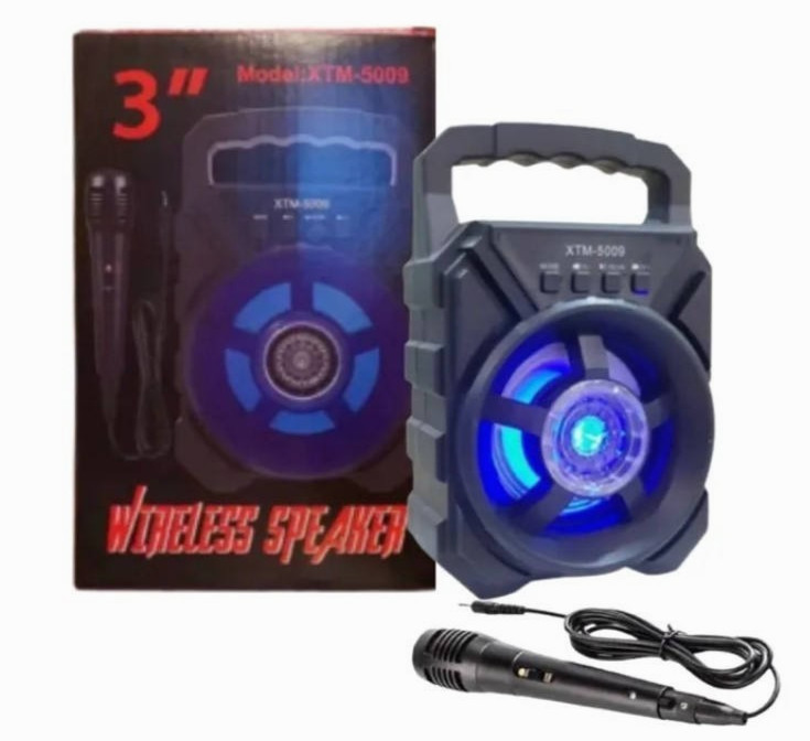 Portable Mini Bluetooth Speaker Karaoke Machine with Microphone & RGB LED Lights