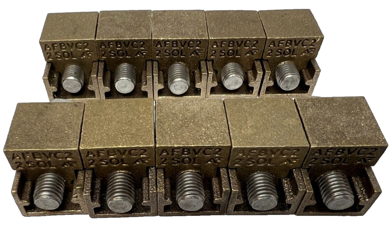 Lot of (10) Aluma-Form Bronze Vise Grounding Clamp #6 SOL - #2 SOL AF-BVC-2