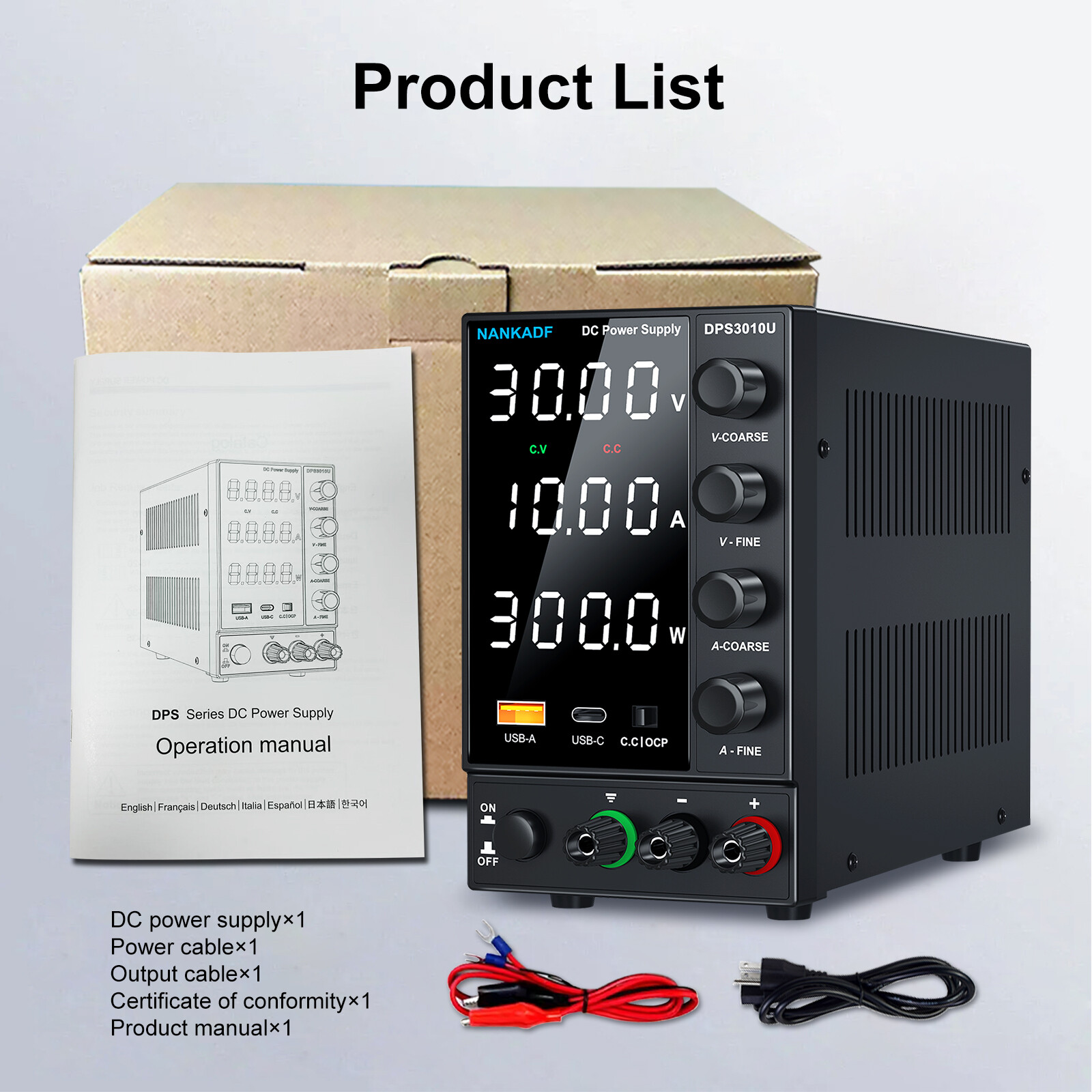 Adjustable DC 0-30/60120V 0-3/5/10A Lab Power Supply Variable Bench Switching