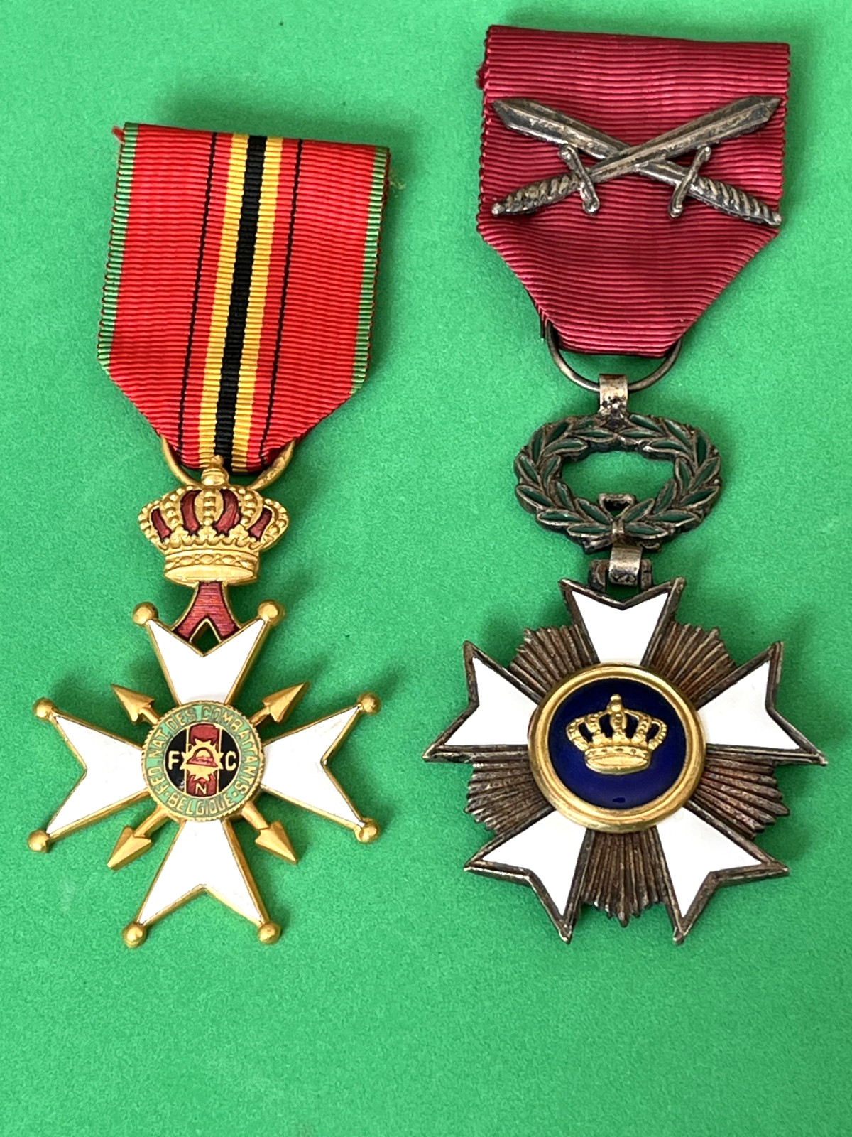 Genuine Belgium Order of the Crown Medal & Belgium Cross NFC