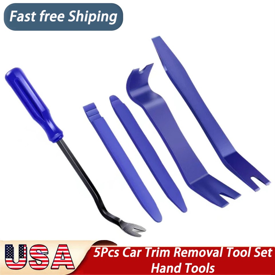 5Pcs Car Trim Removal Tool Set Hand Tools Pry Bar Panel Door Interior Clip Kit