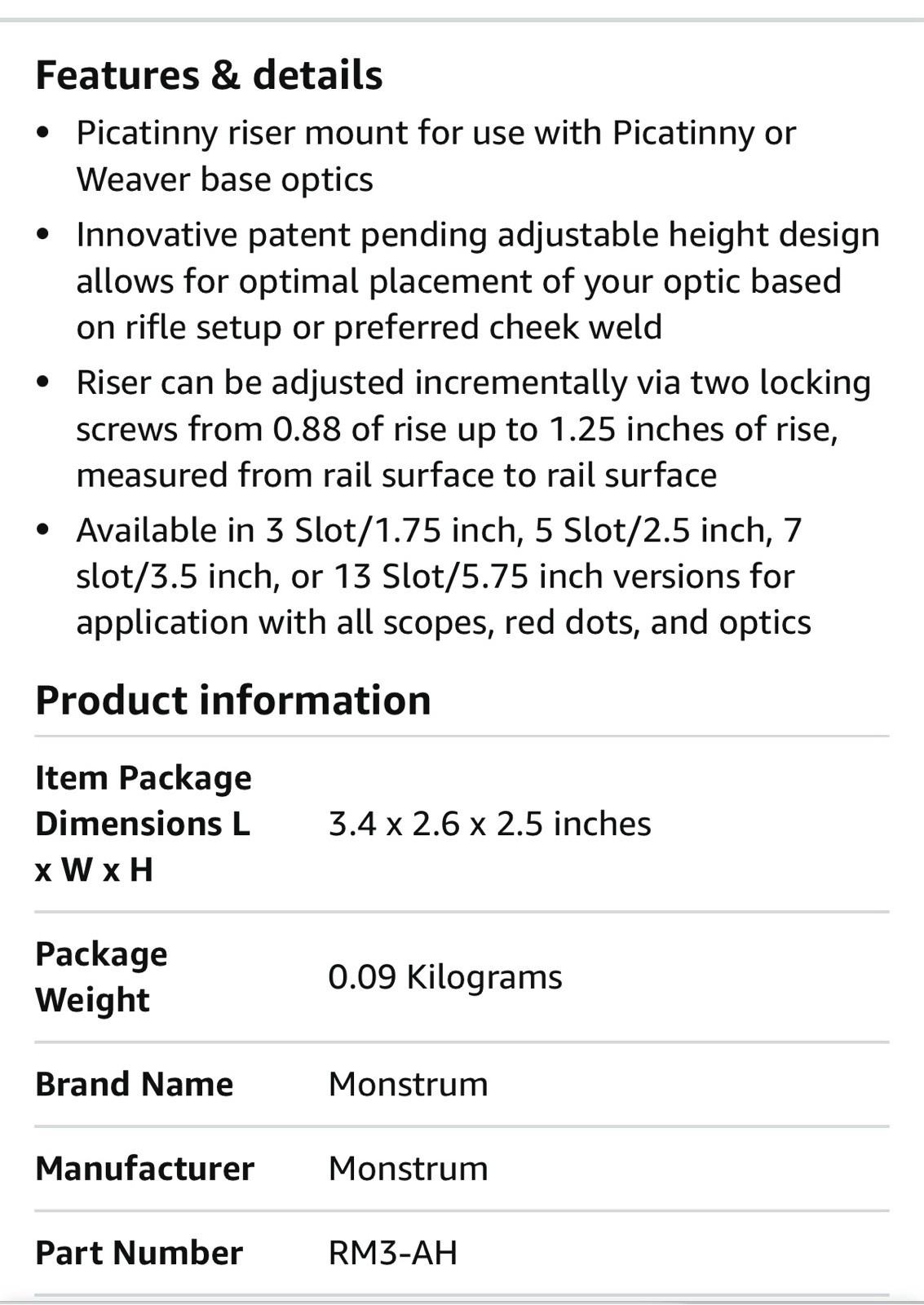 Riser Mount RM3-AH