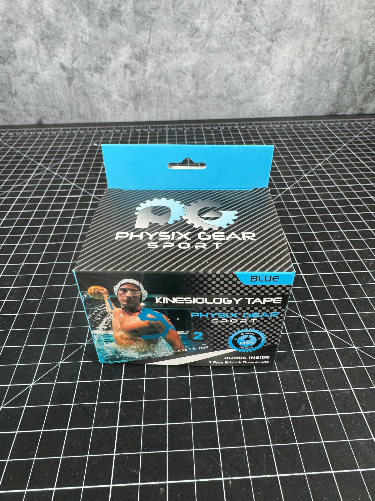 NEW Physix Gear Sport Kinesiology Athletic Tape - Sports Injury Tape x 2 Blue