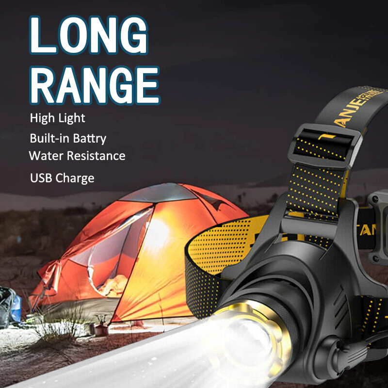 12000000lm LED Headlamp USB Rechargeable Headlight Head Torch Lamp Flashlight