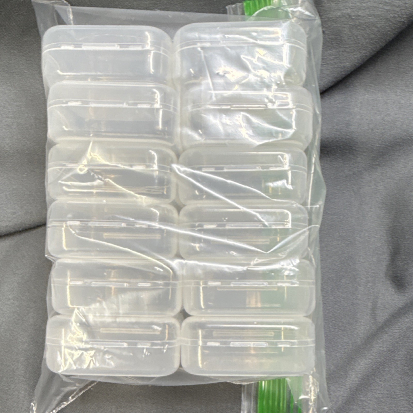 Clear Plastic Square Bead Storage Boxes Set of 12, Approx. 2” *