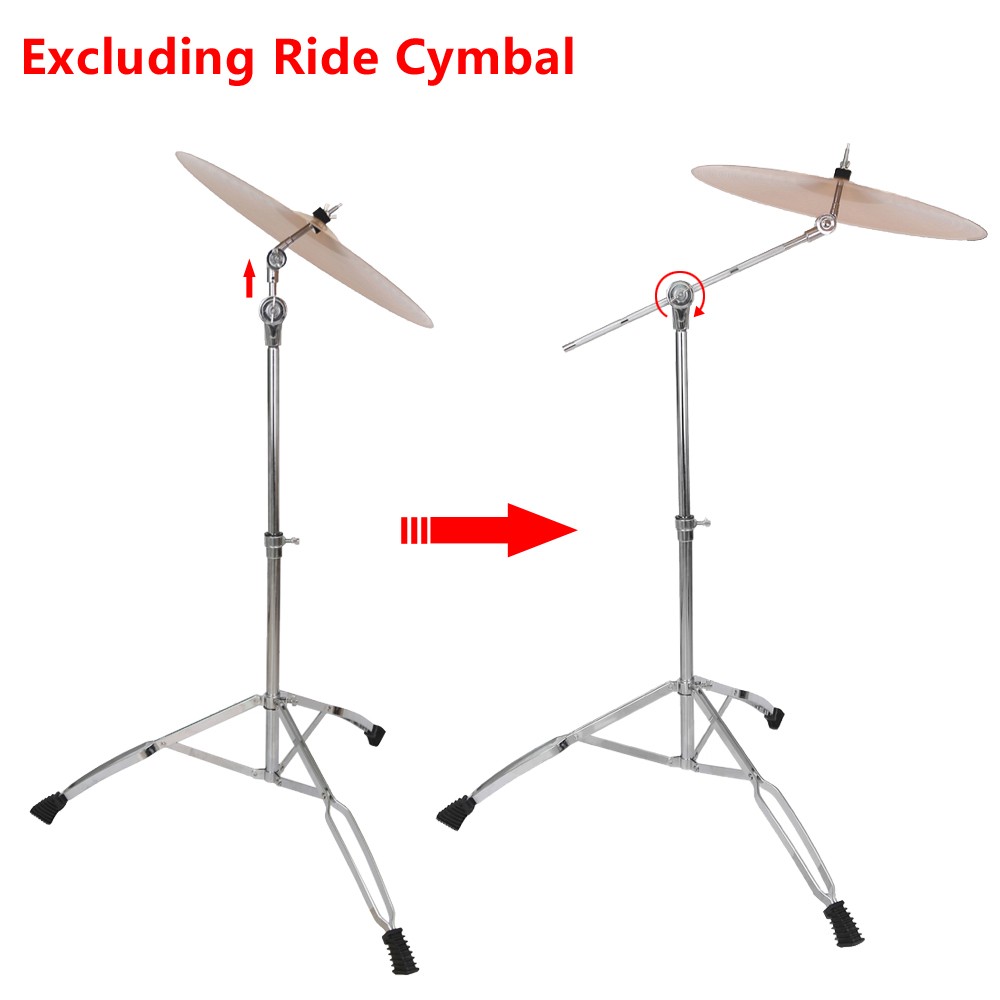 Cymbal Boom Stand Drum Hardware Arm Mount Holder Adapter Percussion Silver--