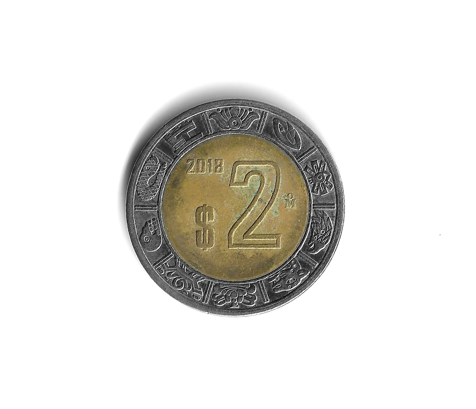 2018 Mexico - 2 Pesos - 774 - Bi-Metallic - 5.1g