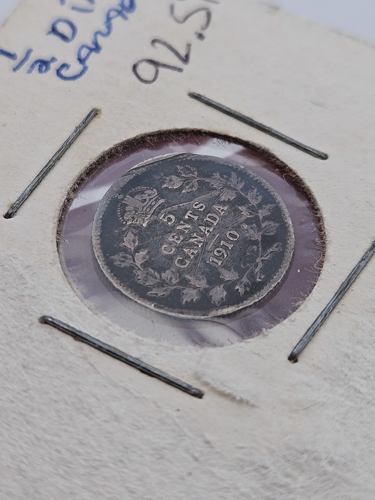 1910 Canada 5 Five Cent Edward VII Coin