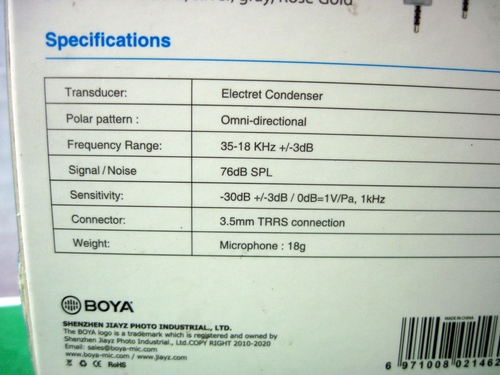 Boya Smartphone Condenser Microphone BY-A100