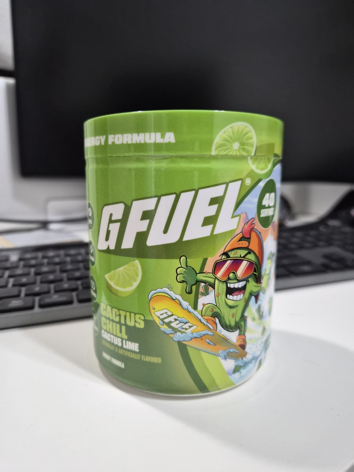 G Fuel Cactus Chill - Cactus Lime Flavor Energy Formula Powder Tub 40 Servings
