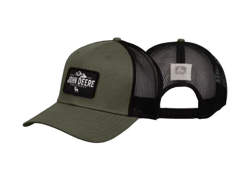 LP73371 - John Deere Olive and Black Suede Logo Cap
