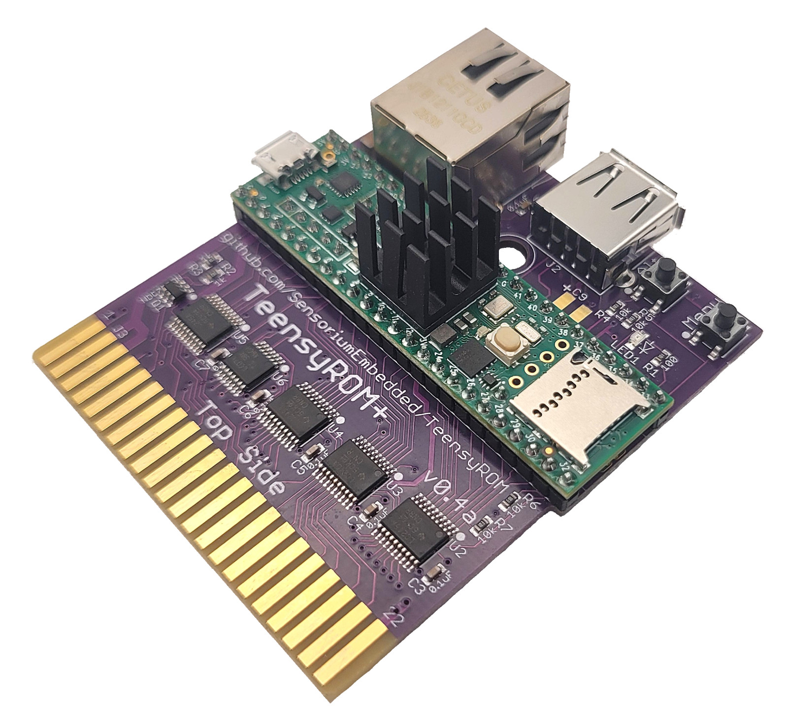 TeensyROM+ (v0.4) w/Case & Loaded SD: Multi-capable Cartridge for C64/128