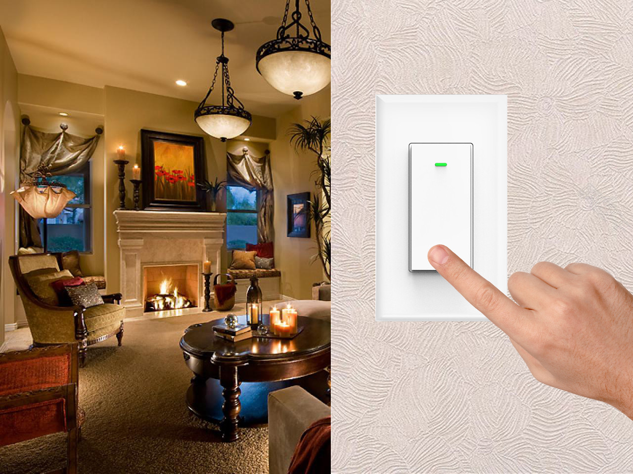Smart WIFI Light Switch Remote Alexa Google Home Voice Control Smart Life 2pack