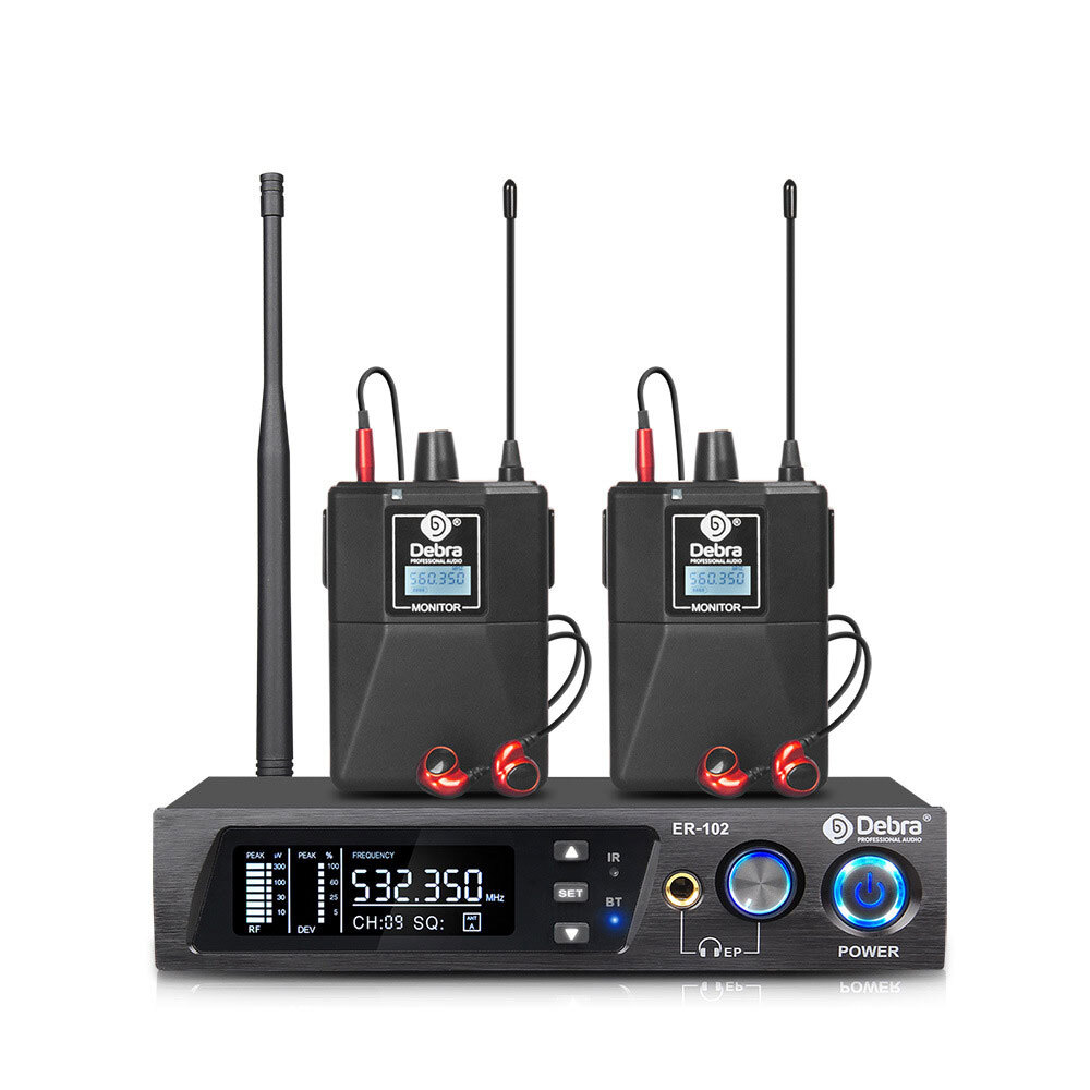 ER-102 Wireless IEM System UHF 510MHz-580MHz In Ear Monitoring Bluetooth 5.0