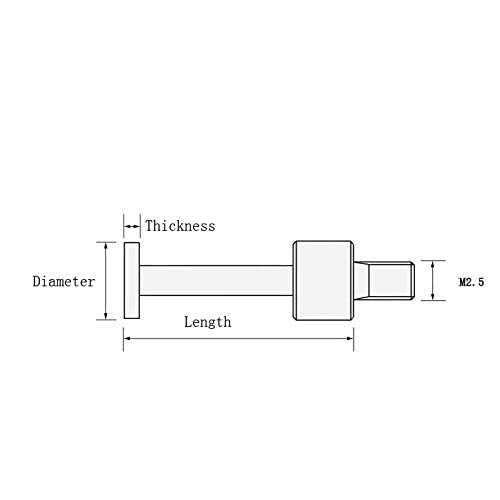 Flat Contact Points for Dial Indicator Depth Gauge 0.4mm Thickness 10mm Diame...