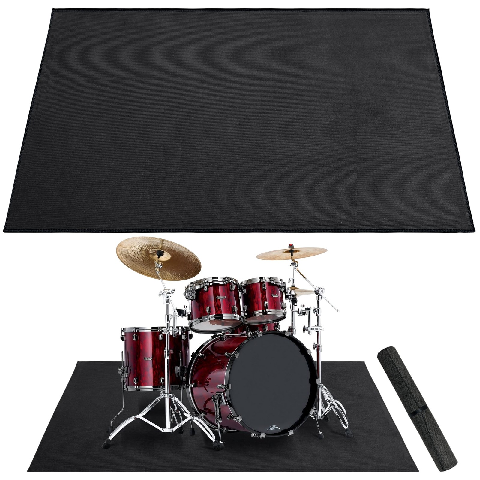 4 x 6 Ft Drum Rug, Black Drum Mat with Non-Slip Grip Bottom, Soundproof Drum ...