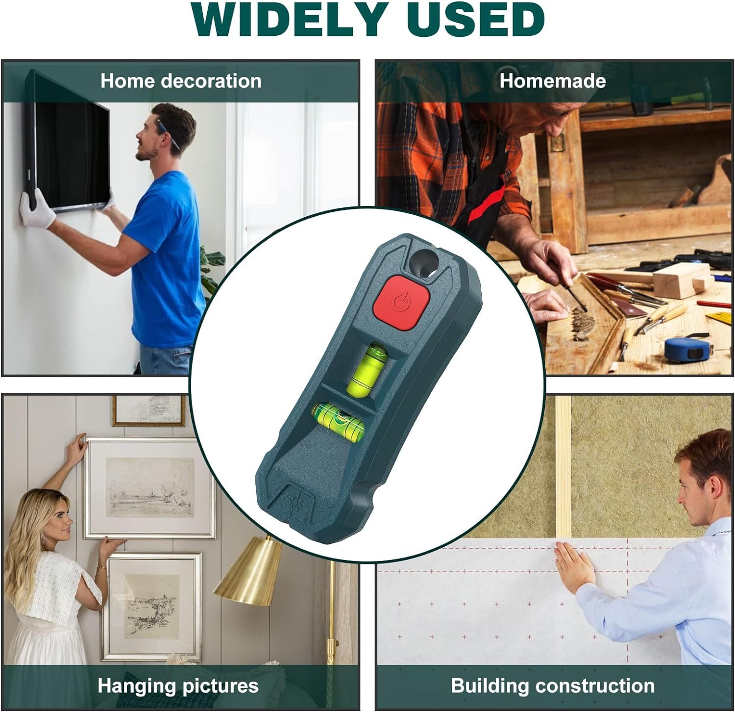 Magnetic Stud Finder with Laser Level,HandsFree Marking Stud Finder Wall Scanner